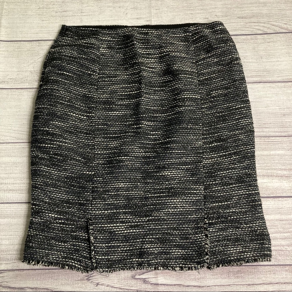 Ann Taylor Petite Fringe Tweed Skirt